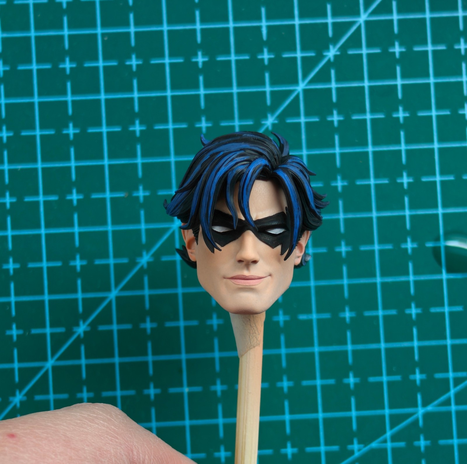 1/12 Painted Smile Hero Nightwing Head Sculpt Fit 6'' Mez Action Figure 1/12 Painted Smile Hero Nightwing Head Sculpt Fit 6'' Mez Action Figure