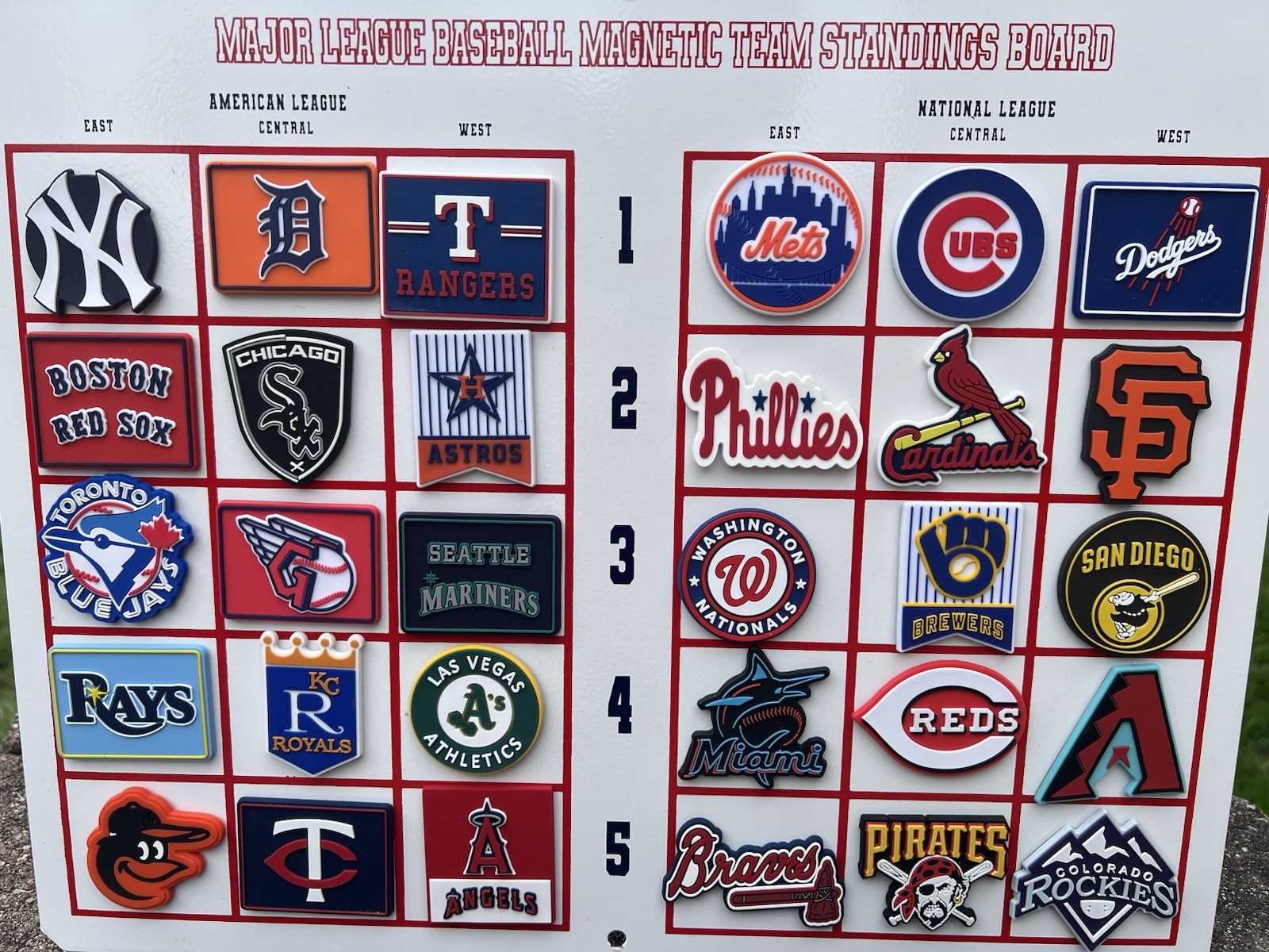 VINTAGE MLB 2026 FULL SET LOGO MAGNETIC TEAM STANDINGS BOARD 30 RUBBER MAGNETS VINTAGE MLB 2026 FULL SET LOGO MAGNETIC TEAM STANDINGS BOARD 30 RUBBER MAGNETS