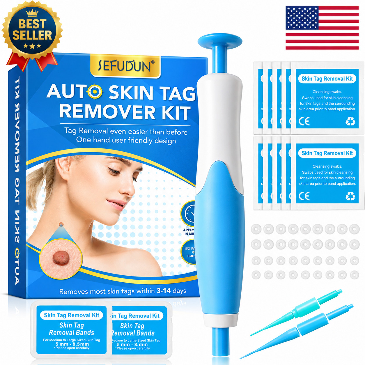 Auto Micro Skin Tag Remover Device Kit Safe Painless Removal 2-8 mm Band Tool