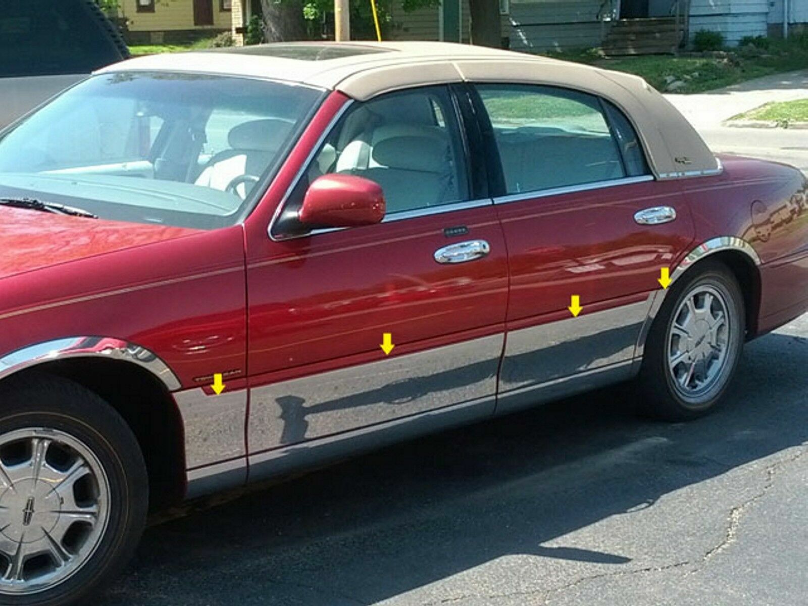 1998-2011 Lincoln Town Car 8Pc Rocker Panel Molding Trim 9