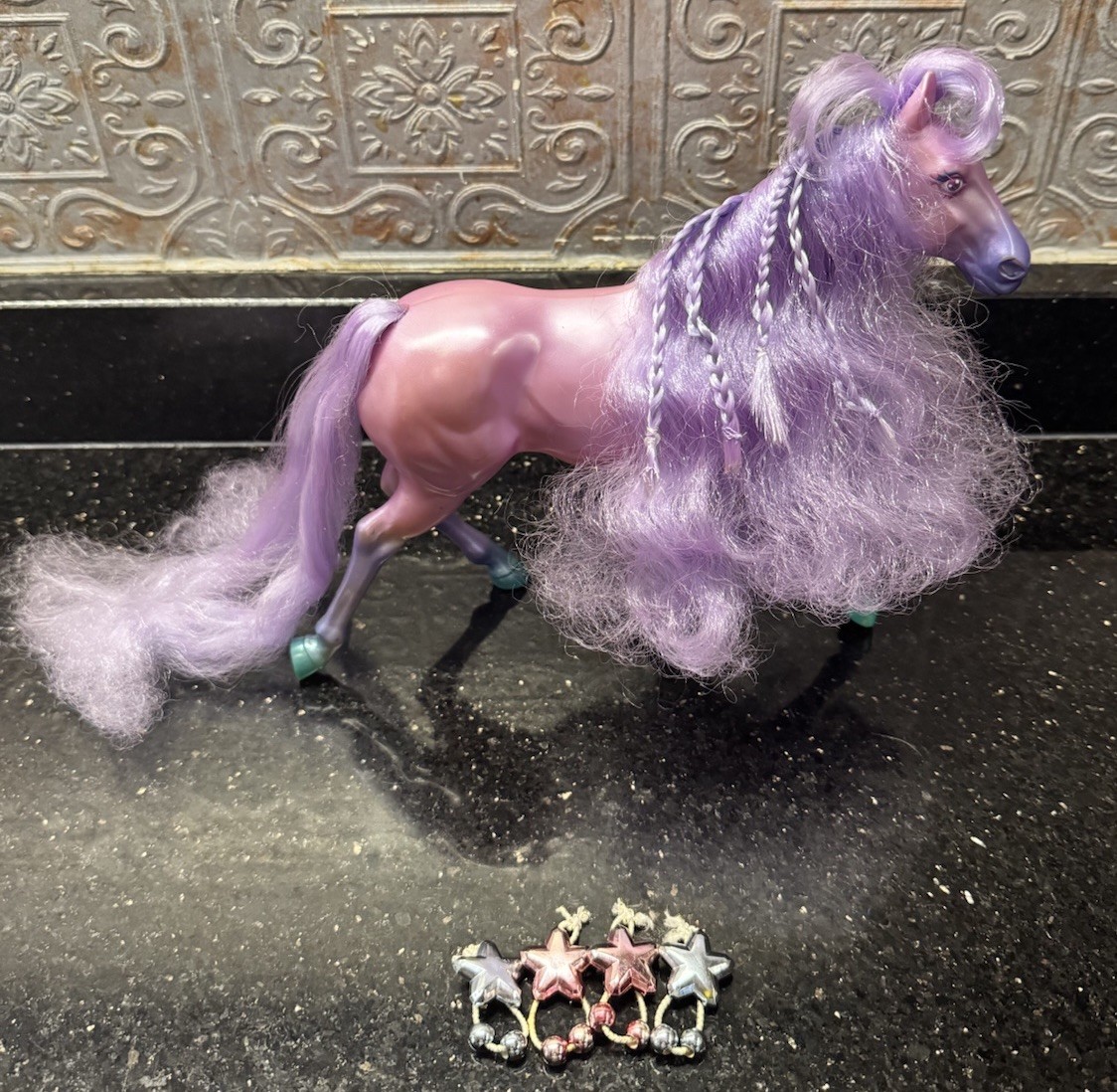 Vintage 1987 Kenner Fashion Star Fillies JOELLE Purple Horse