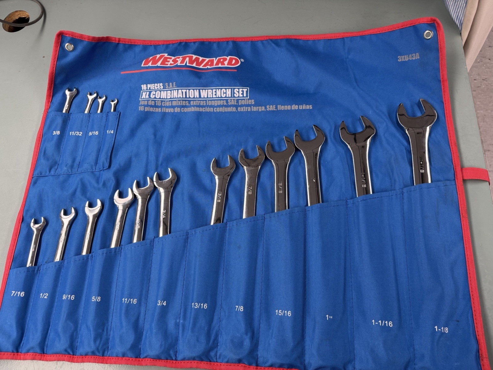 Westward 16 Piece Combination Wrench Set Xl 3XU43A Westward 16 Piece Combination Wrench Set Xl 3XU43A