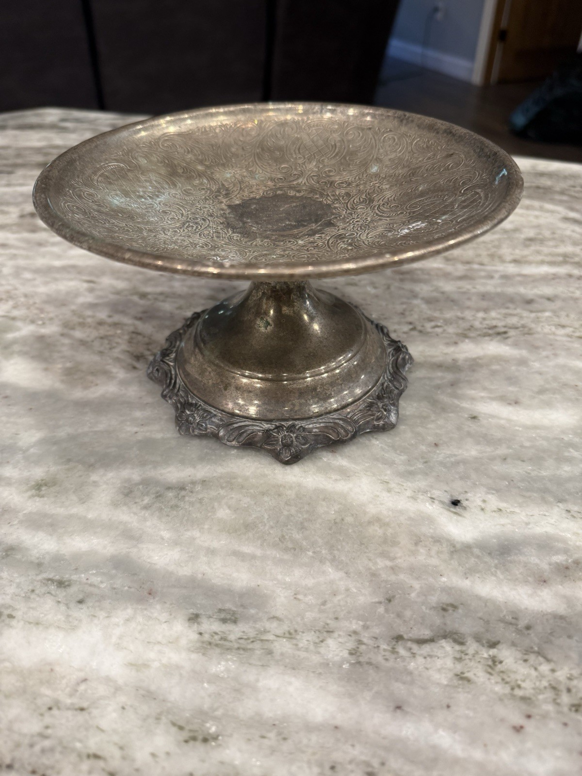 Sheridan Silver Victorian Silverplate Repousse Pedestal Compote Bowl 9 Sheridan Silver Victorian Silverplate Repousse Pedestal Compote Bowl 9