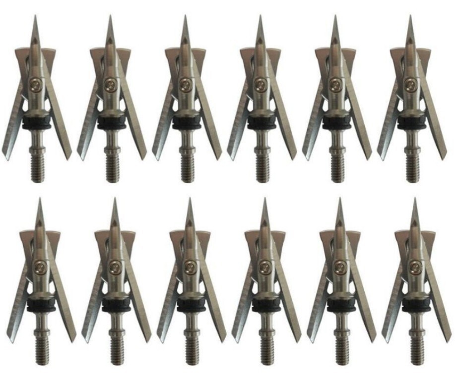 12pcs Rage Hypodermic Trypan 2 Blade 100 Grain Cut Dia Expandable broadheads 12pcs Rage Hypodermic Trypan 2 Blade 100 Grain Cut Dia Expandable broadheads