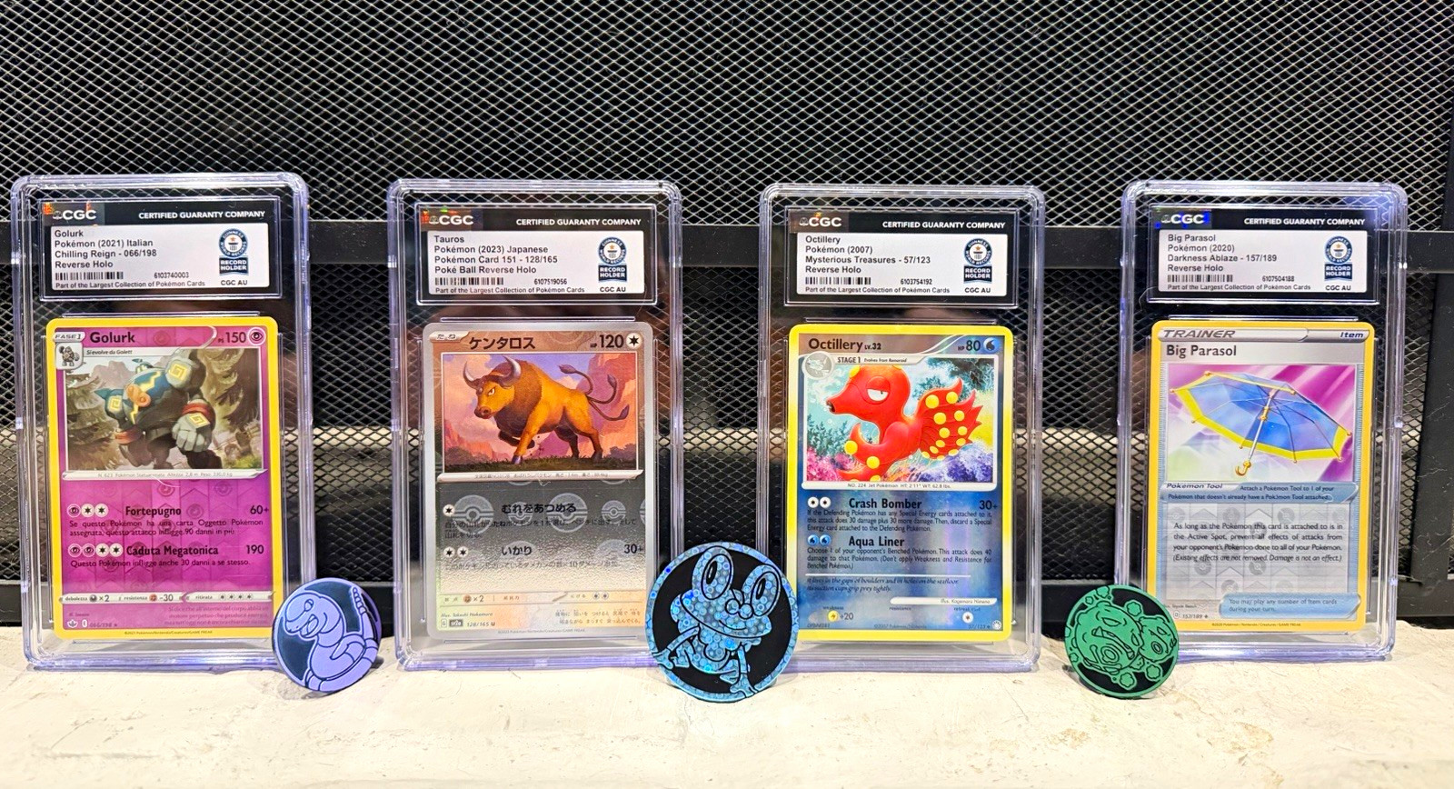Pokemon TCG 4 CGC Authenticated Guinness World Record Holder Reverse Holo Bundle Pokemon TCG 4 CGC Authenticated Guinness World Record Holder Reverse Holo Bundle
