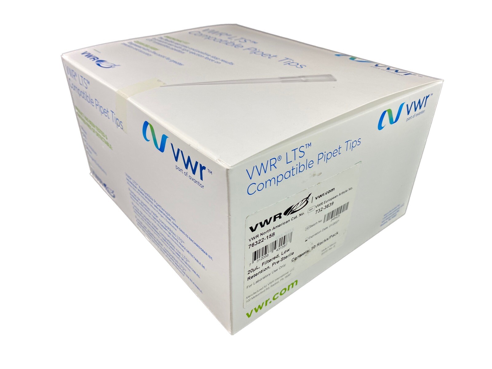 VWR .1-20µl 1.95” LTS Compatible Pipette Tips 76322-158 (960/pk) VWR .1-20µl 1.95” LTS Compatible Pipette Tips 76322-158 (960/pk)