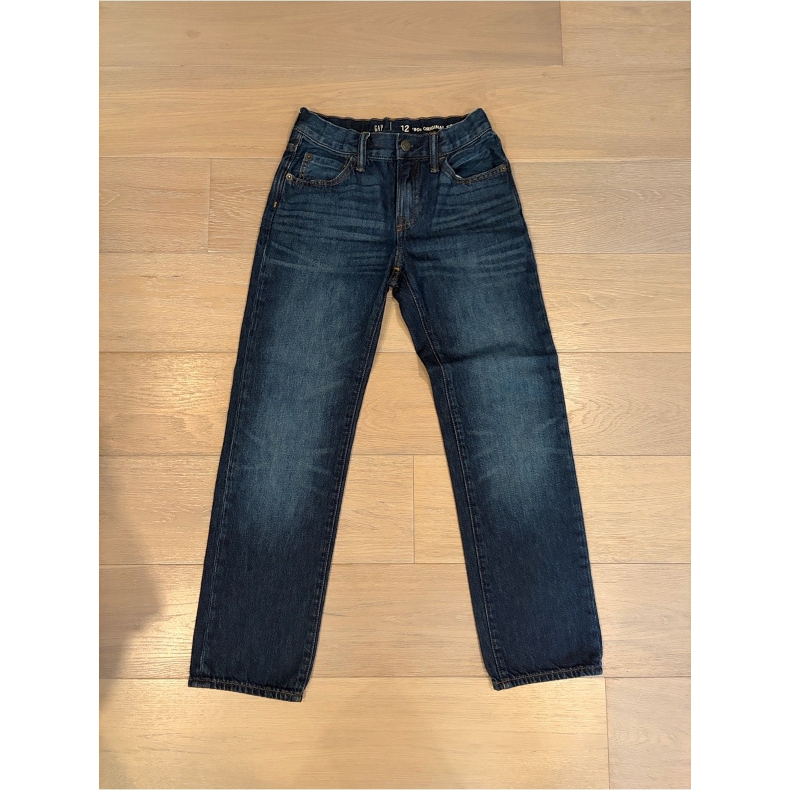 Boys size 12 GAP Kids \'90s Original Straight Jeans in Dark Blue. Boys size 12 GAP Kids \'90s Original Straight Jeans in Dark Blue.