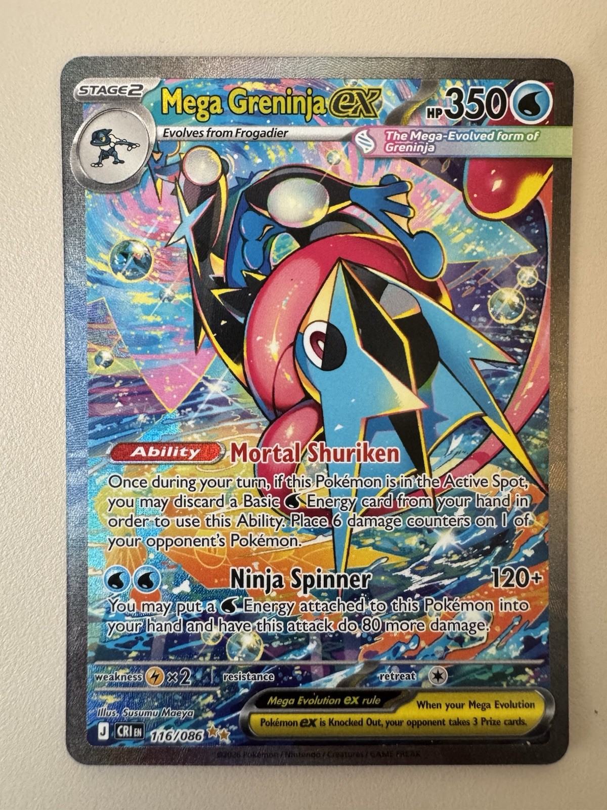 Mega Greninja EX 116/086 Chaos Rising Special Illustration Rare SIR TCG NM/M Mega Greninja EX 116/086 Chaos Rising Special Illustration Rare SIR TCG NM/M