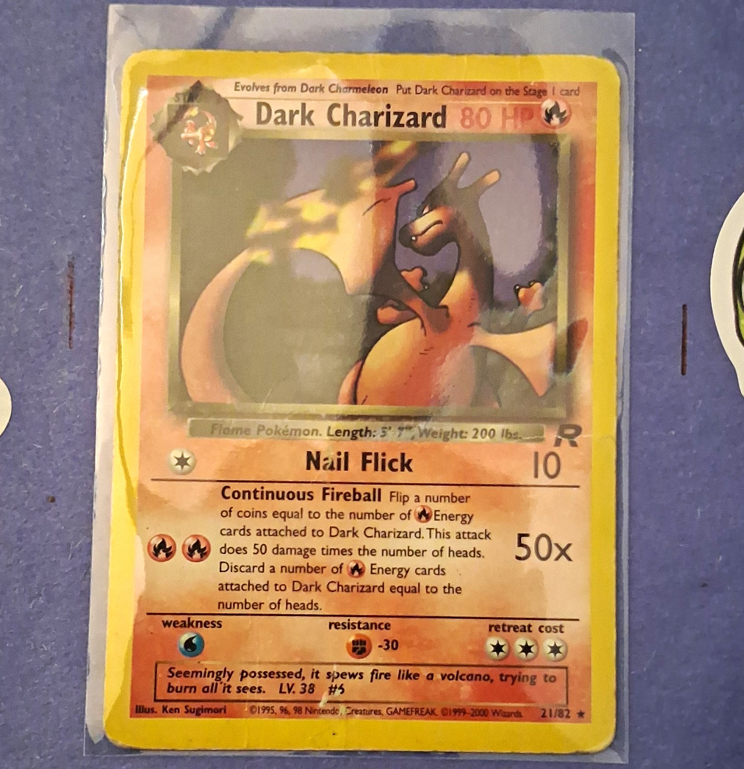 Pokemon TCG Dark Charizard 21/82 Team Rocket  Rare English 2000 80HP