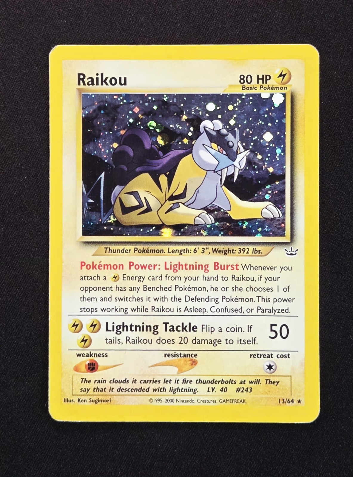 Raikou 13/64 Neo Revelation Holo Rare WoTC Pokemon 2001 English 
