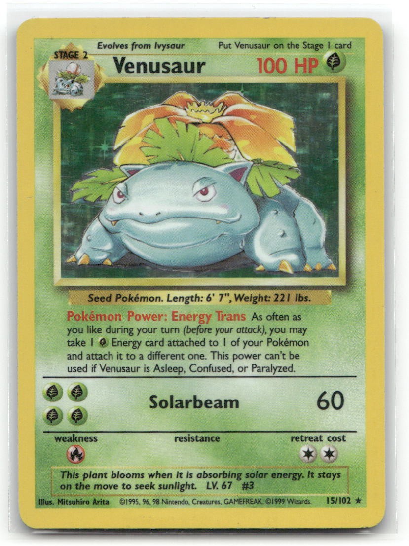 Venusaur Holo Base Set 015/102 MP Pokemon