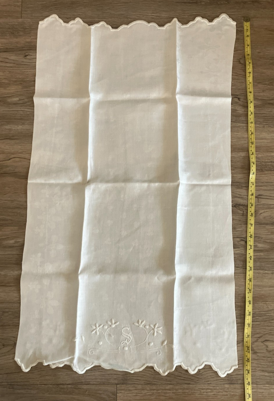 Vintage Linen Table Runner/Towel Embroidered Flowers and Vintage Linen Table Runner/Towel Embroidered Flowers and