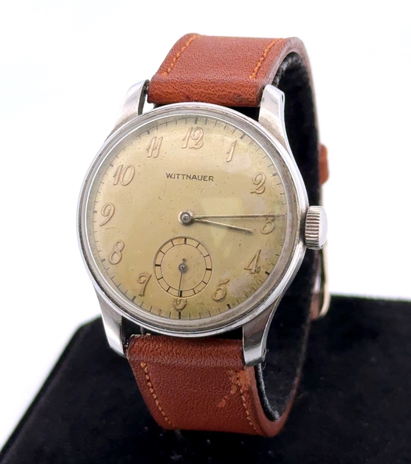 31mm Vintage Wittnauer Small Seconds Mechanical Steel Wristwatch Working 31mm Vintage Wittnauer Small Seconds Mechanical Steel Wristwatch Working