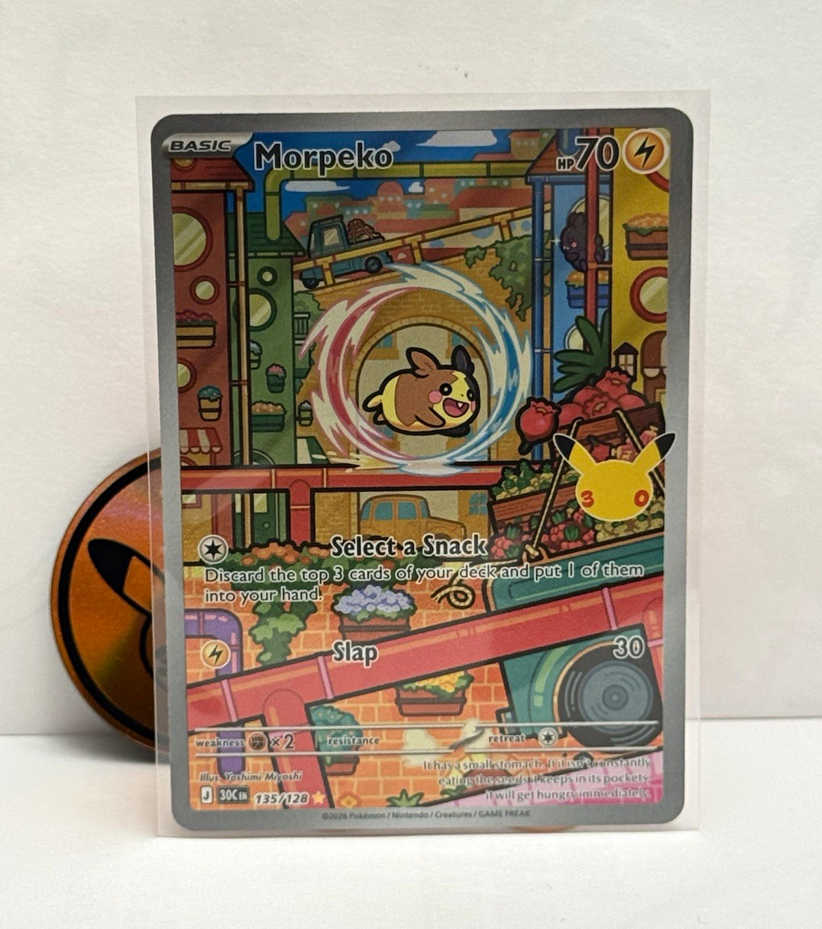 Pokemon 30th Celebration Morpeko 135/182 Illustration Rare 2026 NM