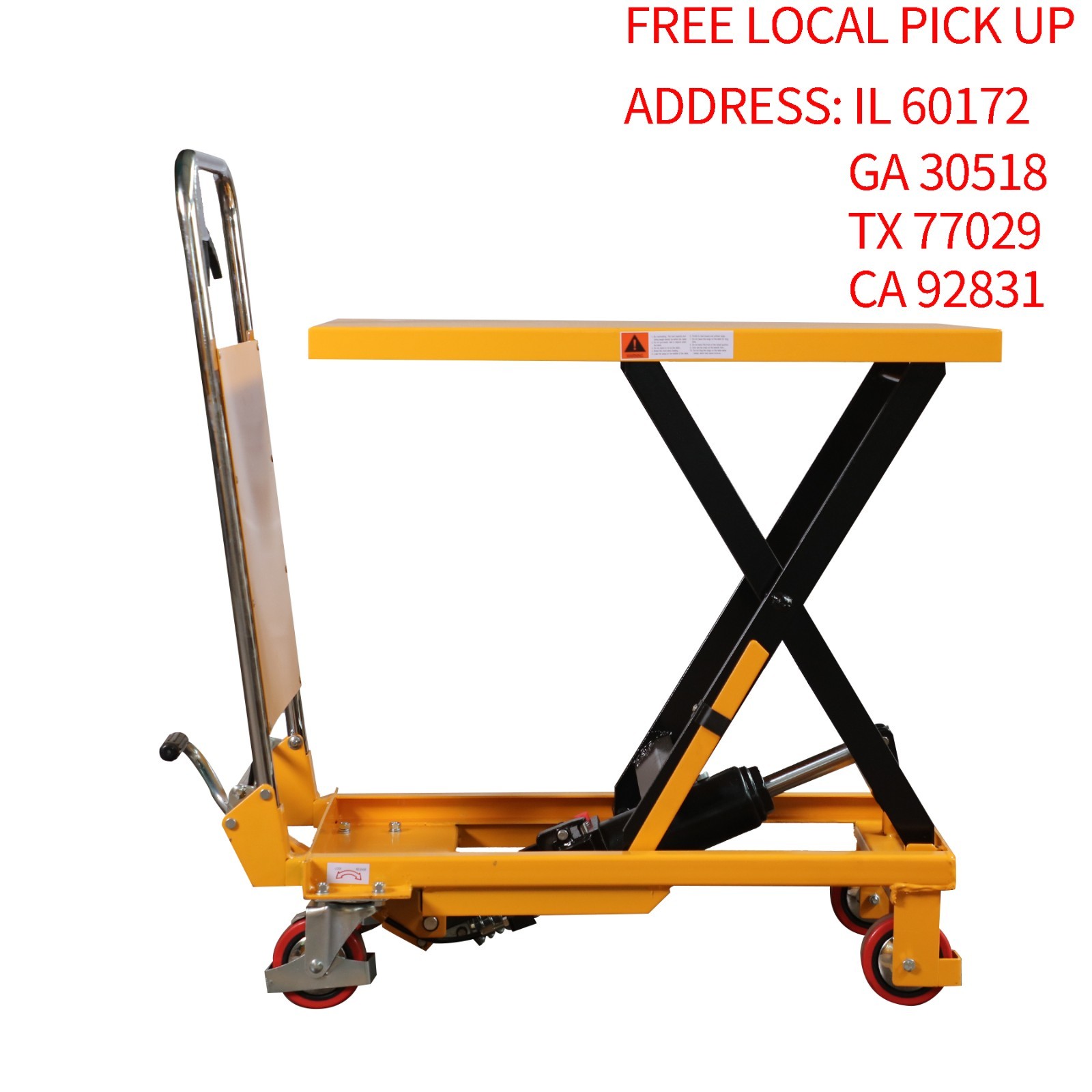 PICKUP ONLY-APOLLOLIFT Hydraulic Single Scissor Lift Table 330lbSmall Lift Table PICKUP ONLY-APOLLOLIFT Hydraulic Single Scissor Lift Table 330lbSmall Lift Table