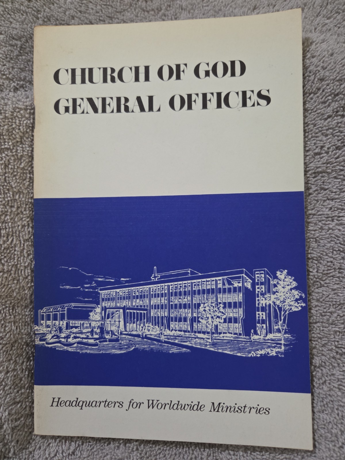 Church of God General Offices Pamphlet Plus Vintage Postcard Of Headquarter 1968