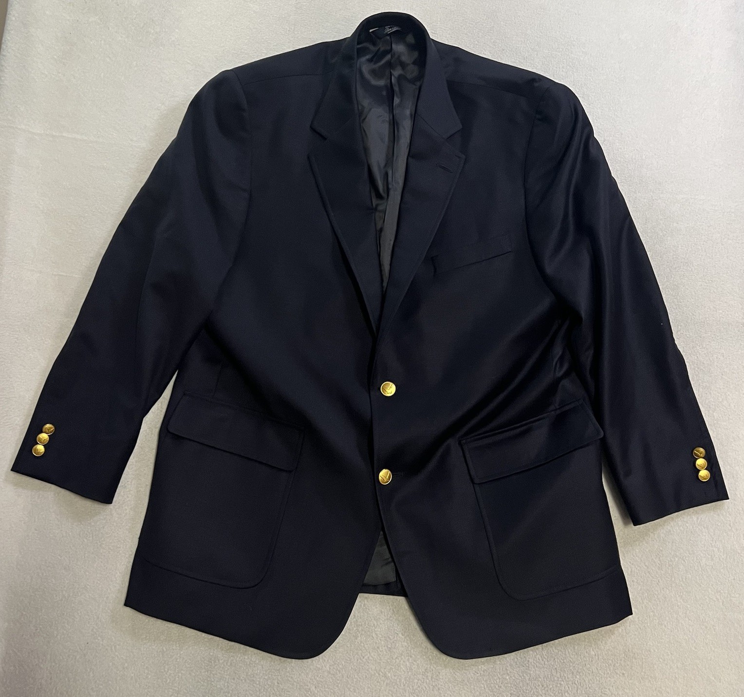 Vintage Ben Silver Charleston Navy Blazer Adult Size 43 Gold Buttons