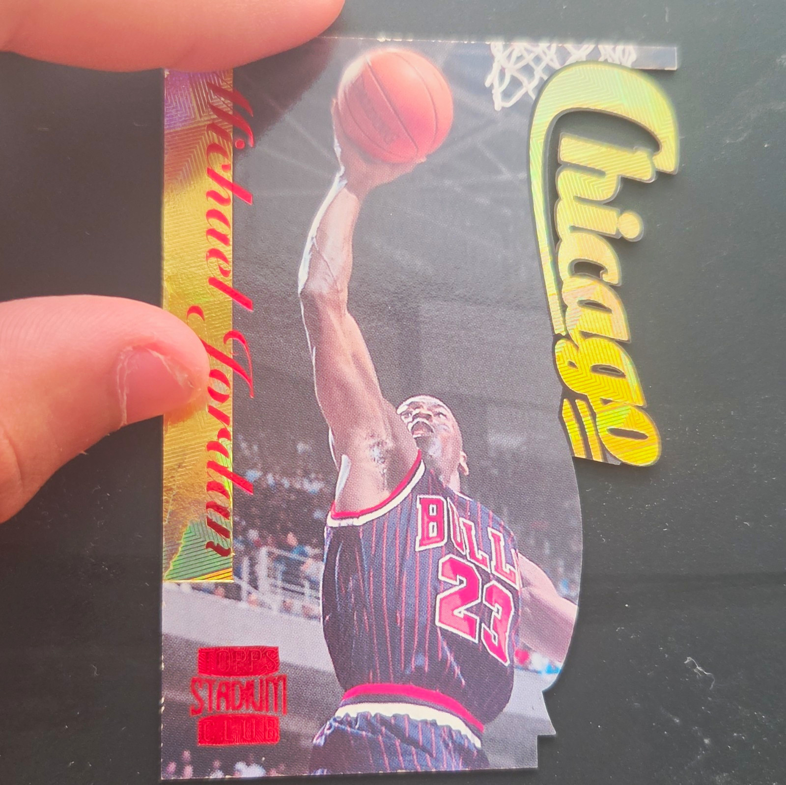 Topps 1996-97 Stadium Club Fusion Die-Cut Insert Michael Jordan Bulls #F1 Topps 1996-97 Stadium Club Fusion Die-Cut Insert Michael Jordan Bulls #F1