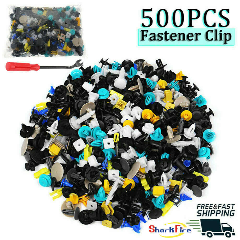 500pcs/set Automotive Plastic Rivet Car Fender Bumper Trim Push Pin Clips Kit