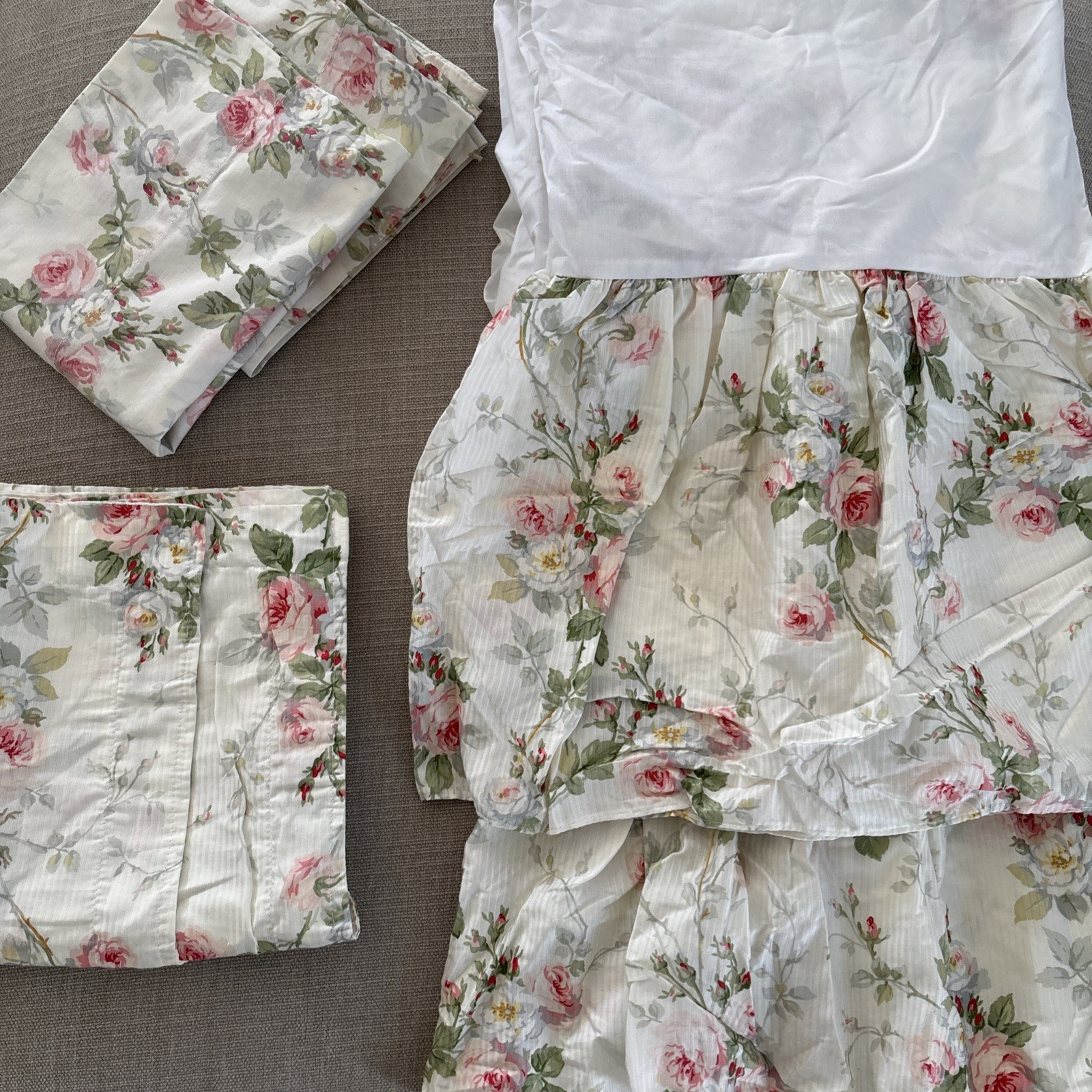 Ralph Lauren Vintage Meadow Way Bedskirt+ Sham Granny Cottagecore Retro Floral Q Ralph Lauren Vintage Meadow Way Bedskirt+ Sham Granny Cottagecore Retro Floral Q