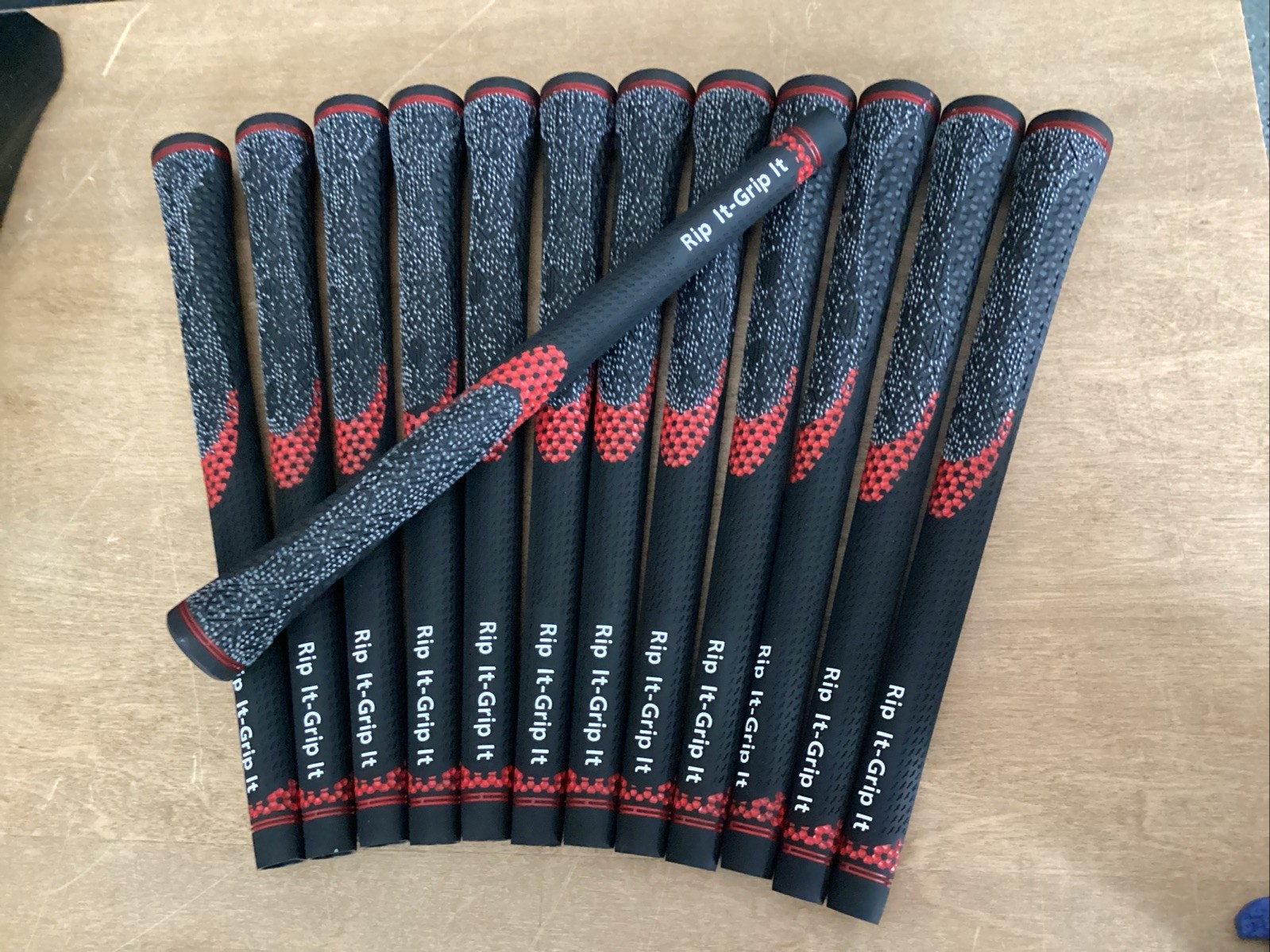 (13) Rip It Grip It “The Pad” Style Half Cord Golf Grips Standard Black/Red (13) Rip It Grip It “The Pad” Style Half Cord Golf Grips Standard Black/Red