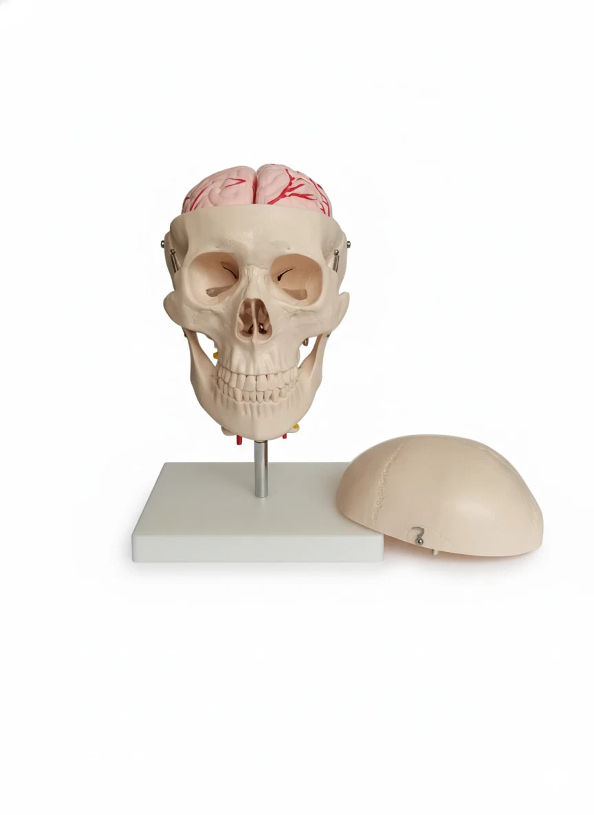 Skull with 8 parts Brain and Cervical Spine