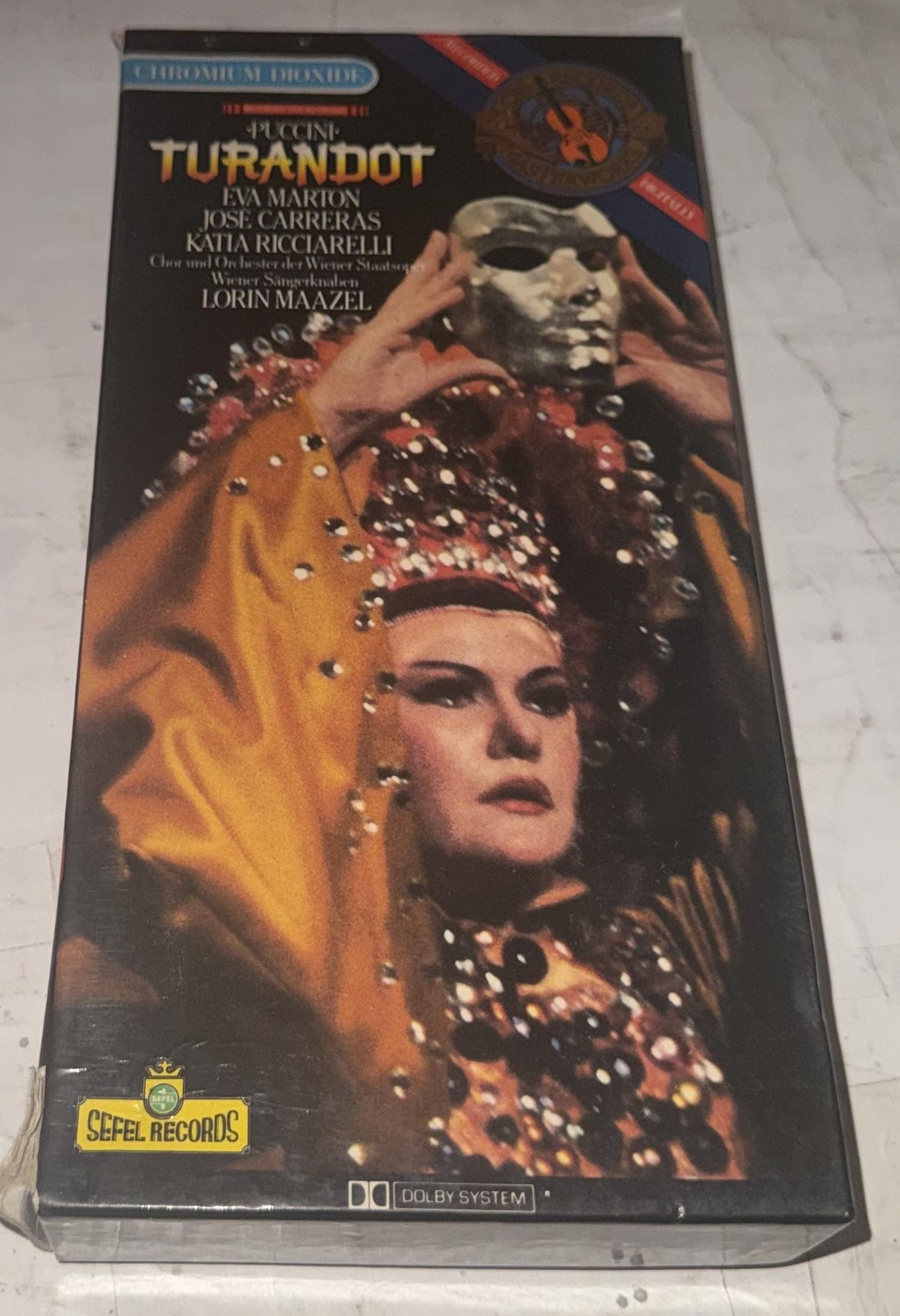 Vintage Giacomo Puccini Cassette Turandot 1984 Classical Opera Black CBS Sefel
