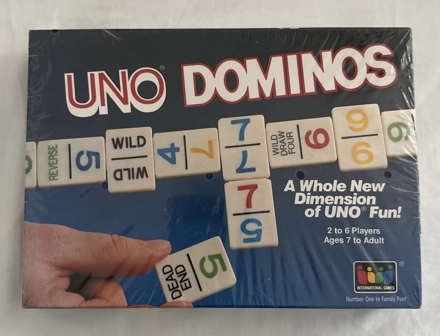1986 VINTAGE UNO DOMINOS FAMILY BOARD GAME INTERNATIONAL GAMES - New/Sealed