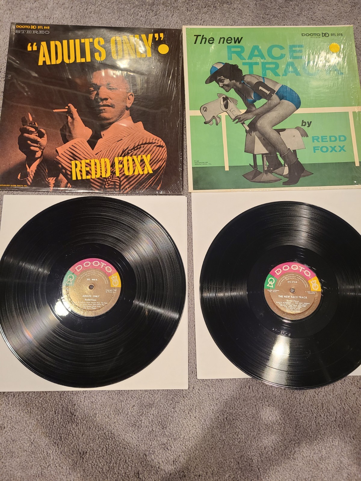 Redd Foxx Adults Only Vinyl LP Dooto Records DTL-840 1967 & The New Race Track Redd Foxx Adults Only Vinyl LP Dooto Records DTL-840 1967 & The New Race Track
