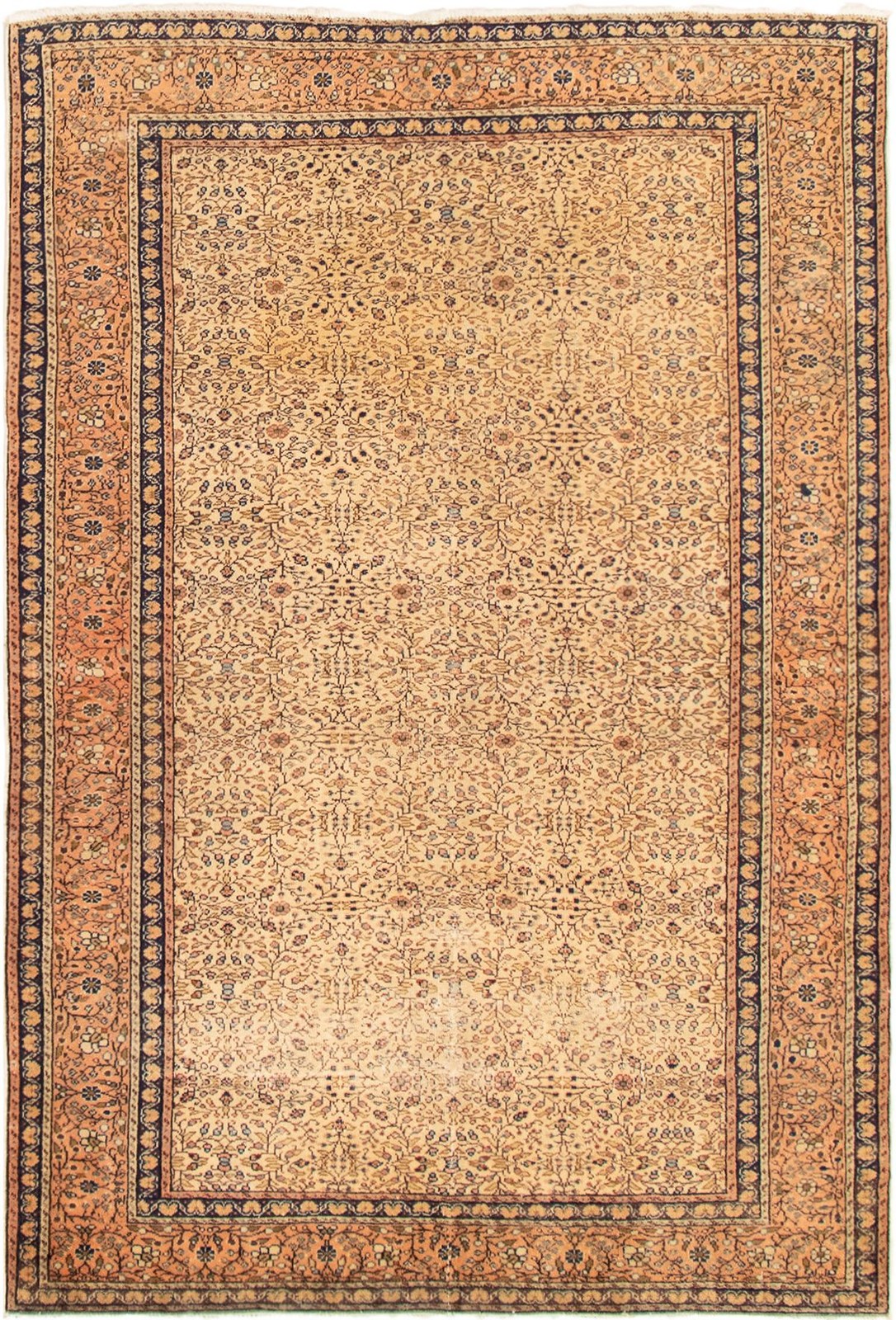 Vintage Traditional Hand-Knotted Area Rug 4\'11\