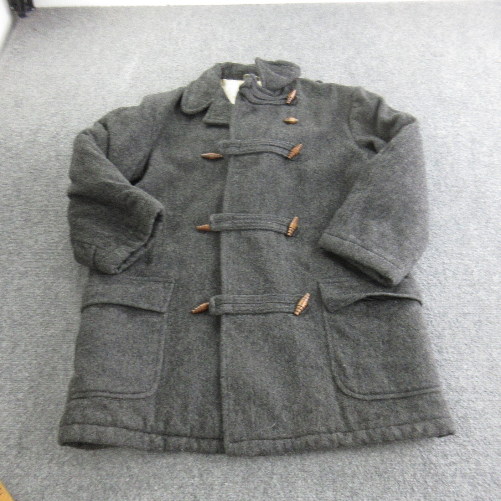 Vtg Hercules Coat Mens XL Gray Wool Hooded Parka Toggle Fieldmaster Sears
