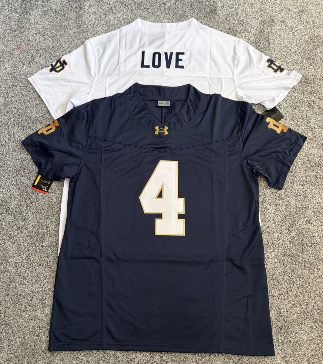 NEW Jeremiyah Love #4 Notre dame Fighting Irish Jersey SHIPS SAME DAY NEW Jeremiyah Love #4 Notre dame Fighting Irish Jersey SHIPS SAME DAY