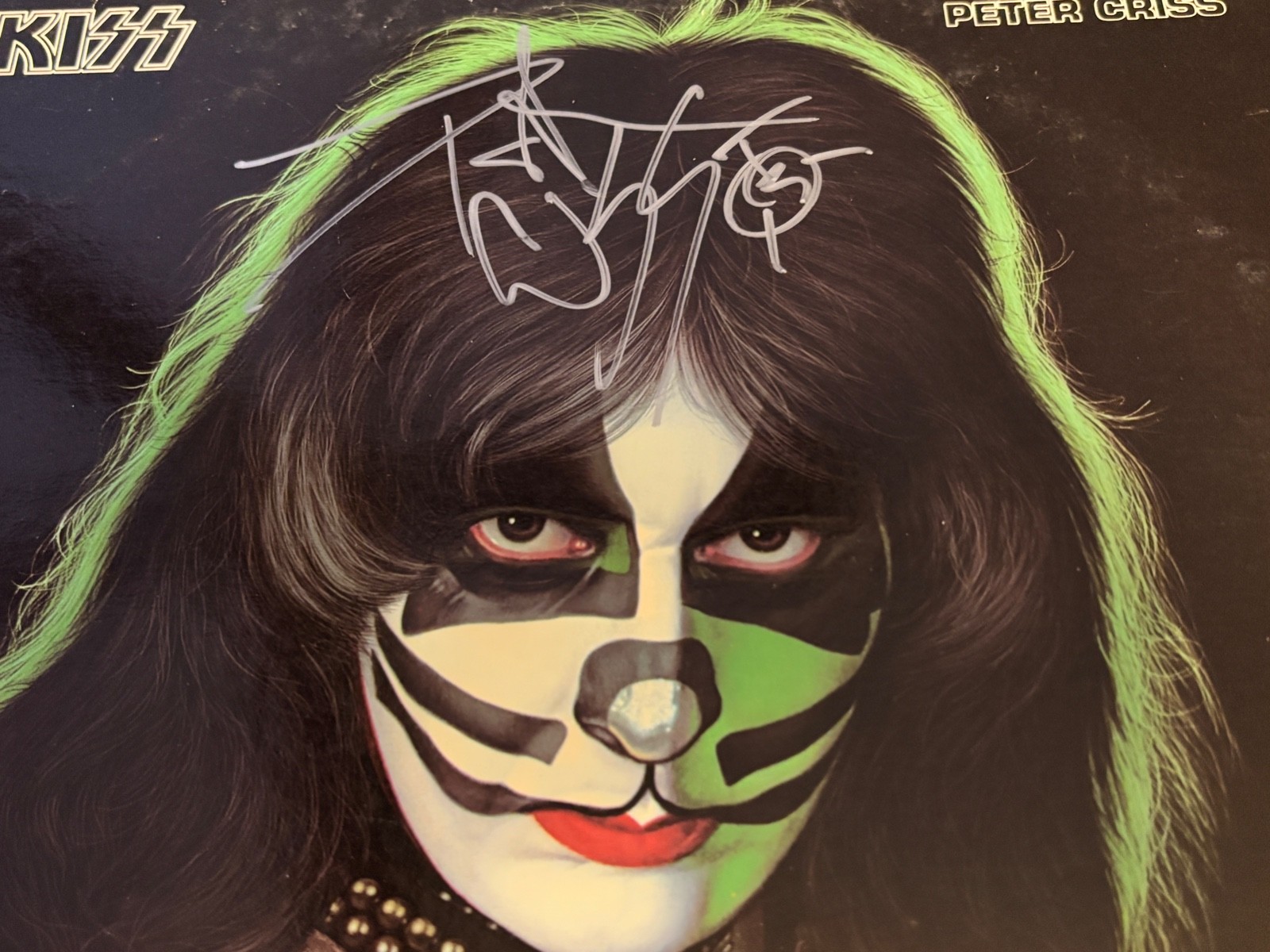 KISS Peter Criss SIGNED Solo Album Lp Chiller Theater 2010 Aucoin