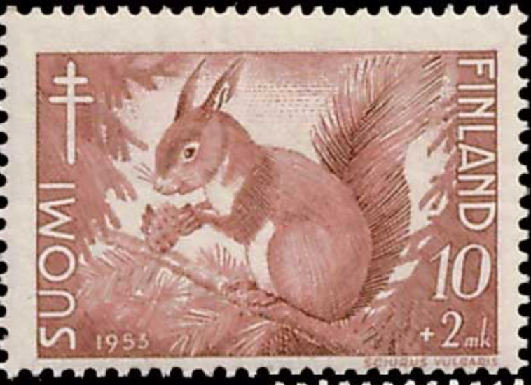 [OOS] Finland #Mi418 MH 1953 Eurasian Red Squirrel [B120]