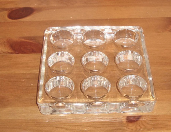 Beautiful Glass Nine Tea Light Holder- Clear, Heavy 2 Pound Beautiful Glass Nine Tea Light Holder- Clear, Heavy 2 Pound