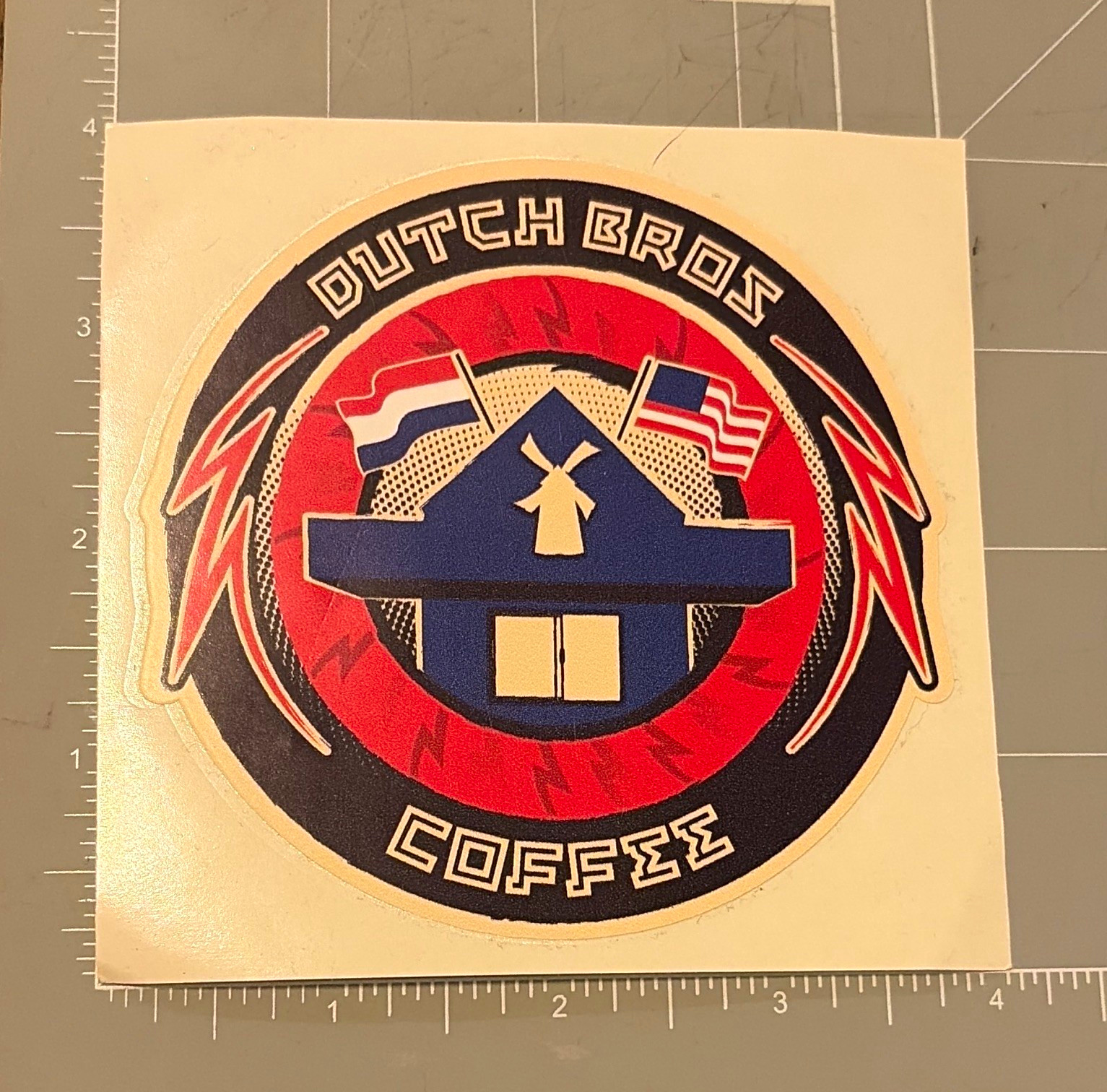 RARE Vintage Dutch Bros. Coffee Sticker DB Collectible Stand & Flags RARE Vintage Dutch Bros. Coffee Sticker DB Collectible Stand & Flags