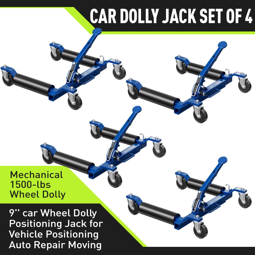 4Pcs Vehicle Positioning Wheel Dolly 6000lbs Auto Hydraulic Car Lift Jack Blue 4Pcs Vehicle Positioning Wheel Dolly 6000lbs Auto Hydraulic Car Lift Jack Blue