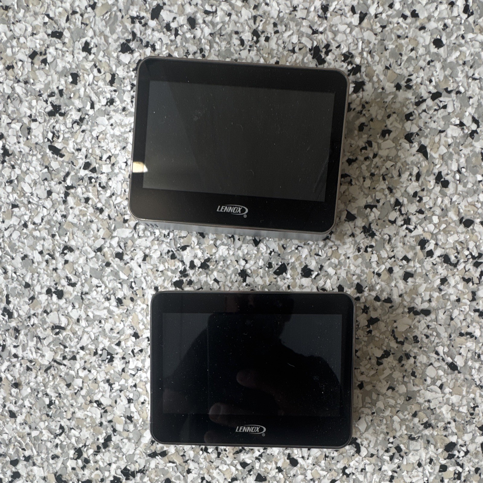 LENNOX Touchscreen Wall-Mounted Thermostat Lot of 2, Black/White, 105454-01