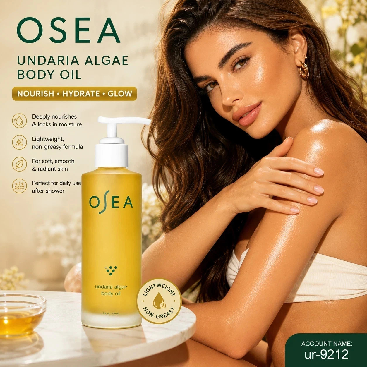 OSEA Undaria Algae Body Oil 5oz/150ml | Hydrating & Firming Skincare