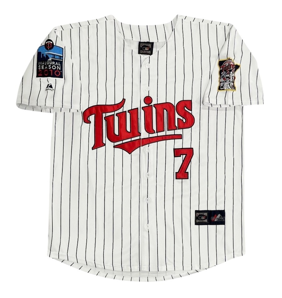 Joe Mauer 2010 Minnesota Twins Cooperstown Home White Jersey Men’s Size Large