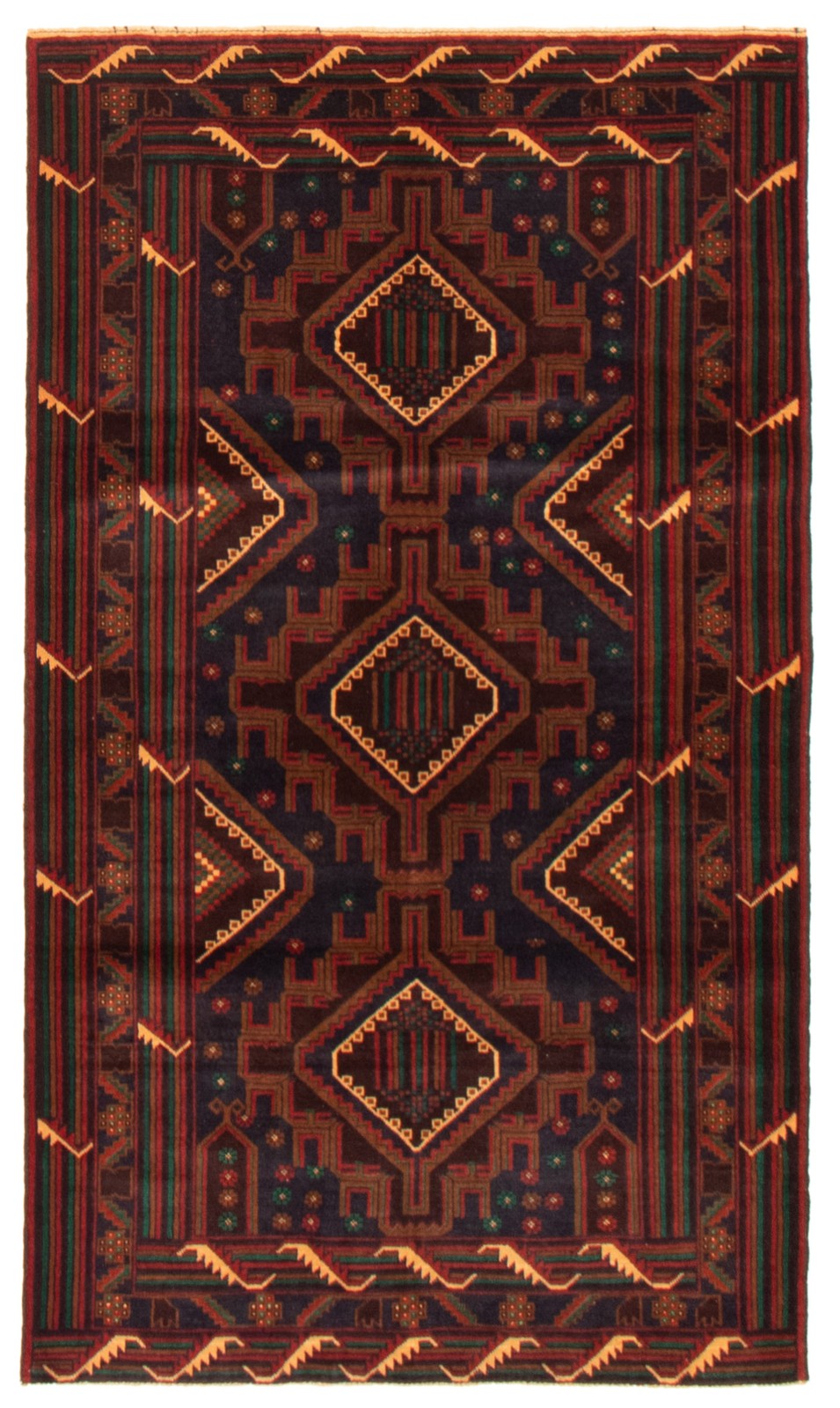 Vintage Traditional Hand-Knotted Area Rug 3\'10\