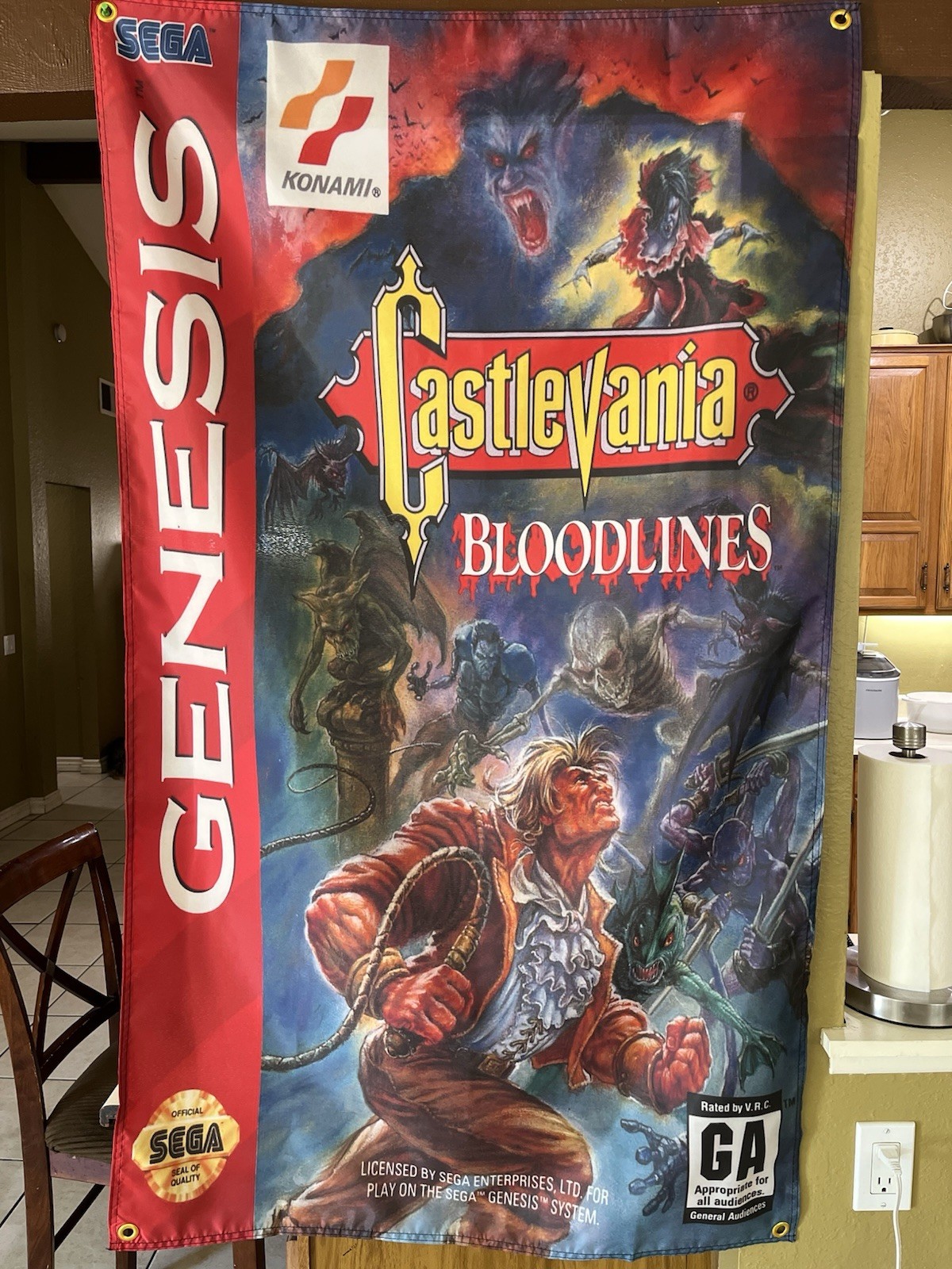 Castlevania Bloodlines 5ft Flag Sega Genesis 1994 Banner Poster Konami Castlevania Bloodlines 5ft Flag Sega Genesis 1994 Banner Poster Konami
