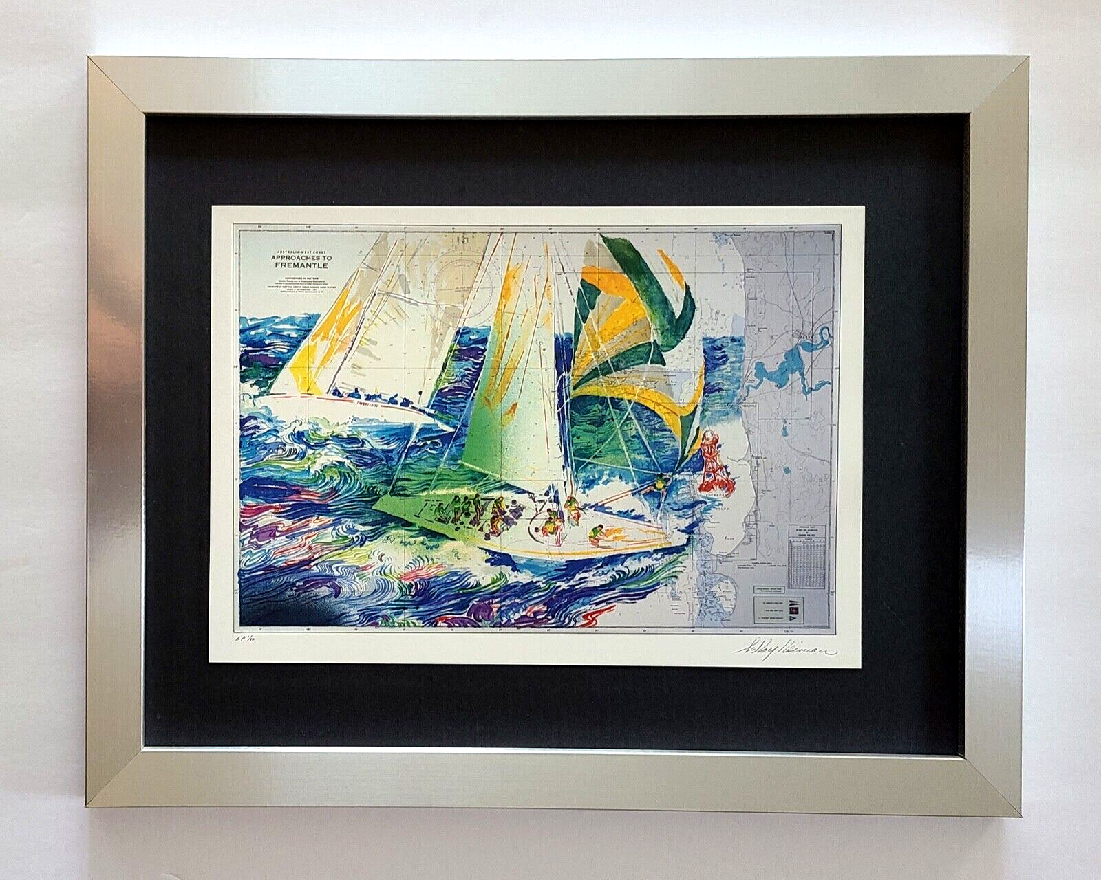 LEROY NEIMAN + 1980\'s VINTAGE SIGNED PRINT FRAMED + AMERICA\'S CUP LEROY NEIMAN + 1980\'s VINTAGE SIGNED PRINT FRAMED + AMERICA\'S CUP