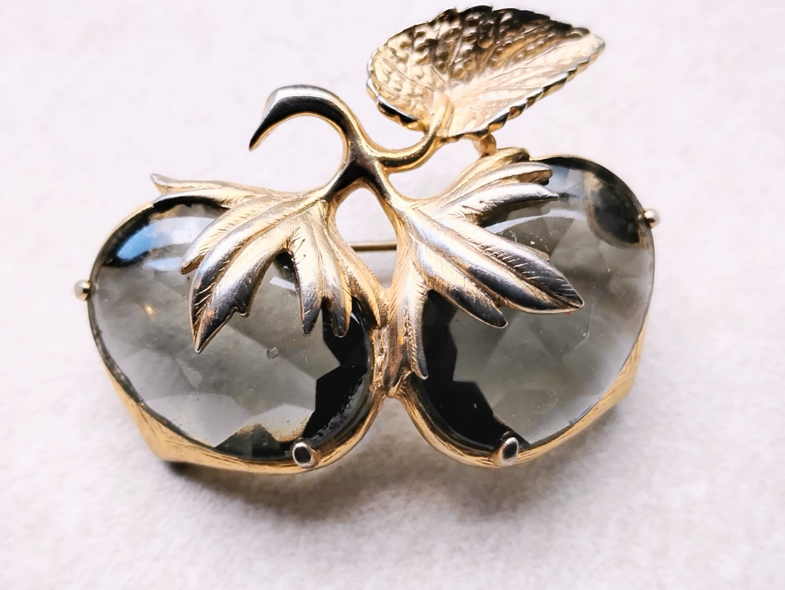 Signed Elsa Schiaparelli brooch GoldTone  Leaves Vtg jewelry 