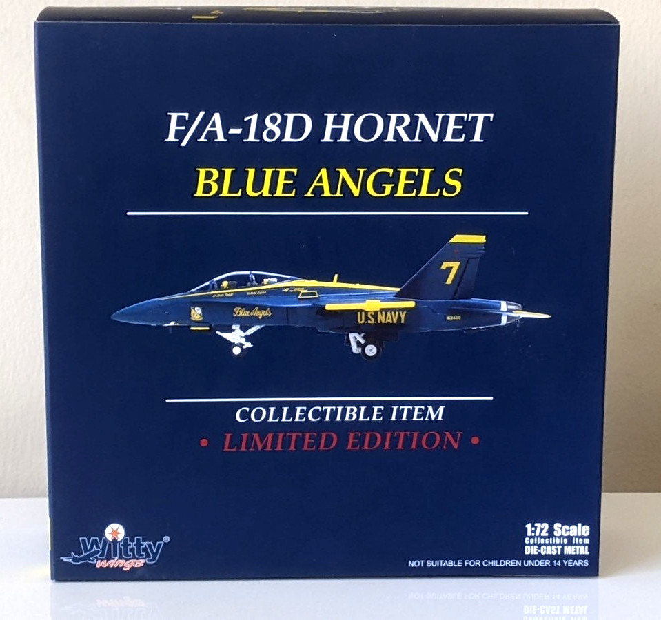Witty Wings 1:72 #7 F/A-18D Hornet Blue Angels Limited Edition Diecast Model NEW Witty Wings 1:72 #7 F/A-18D Hornet Blue Angels Limited Edition Diecast Model NEW