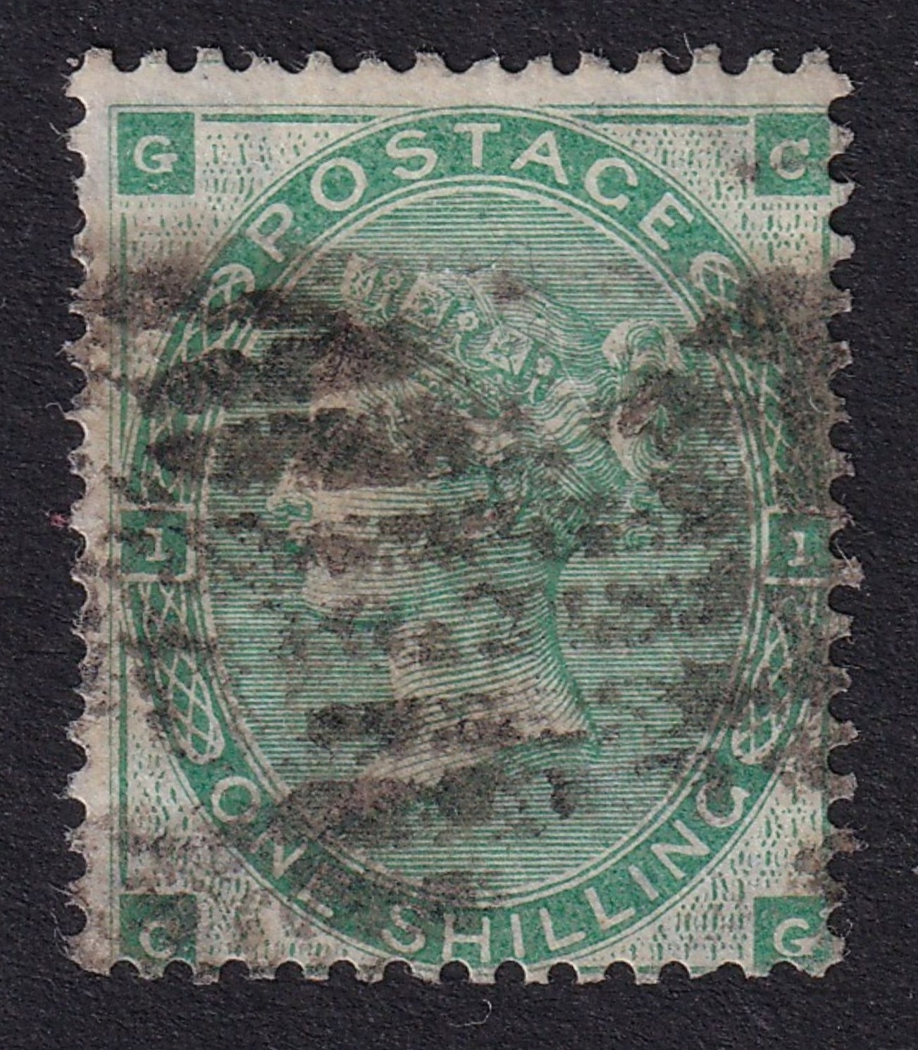 GREAT BRITAIN 1862-64 QV 1/- Green SG 90 Used (CV £300) GREAT BRITAIN 1862-64 QV 1/- Green SG 90 Used (CV £300)