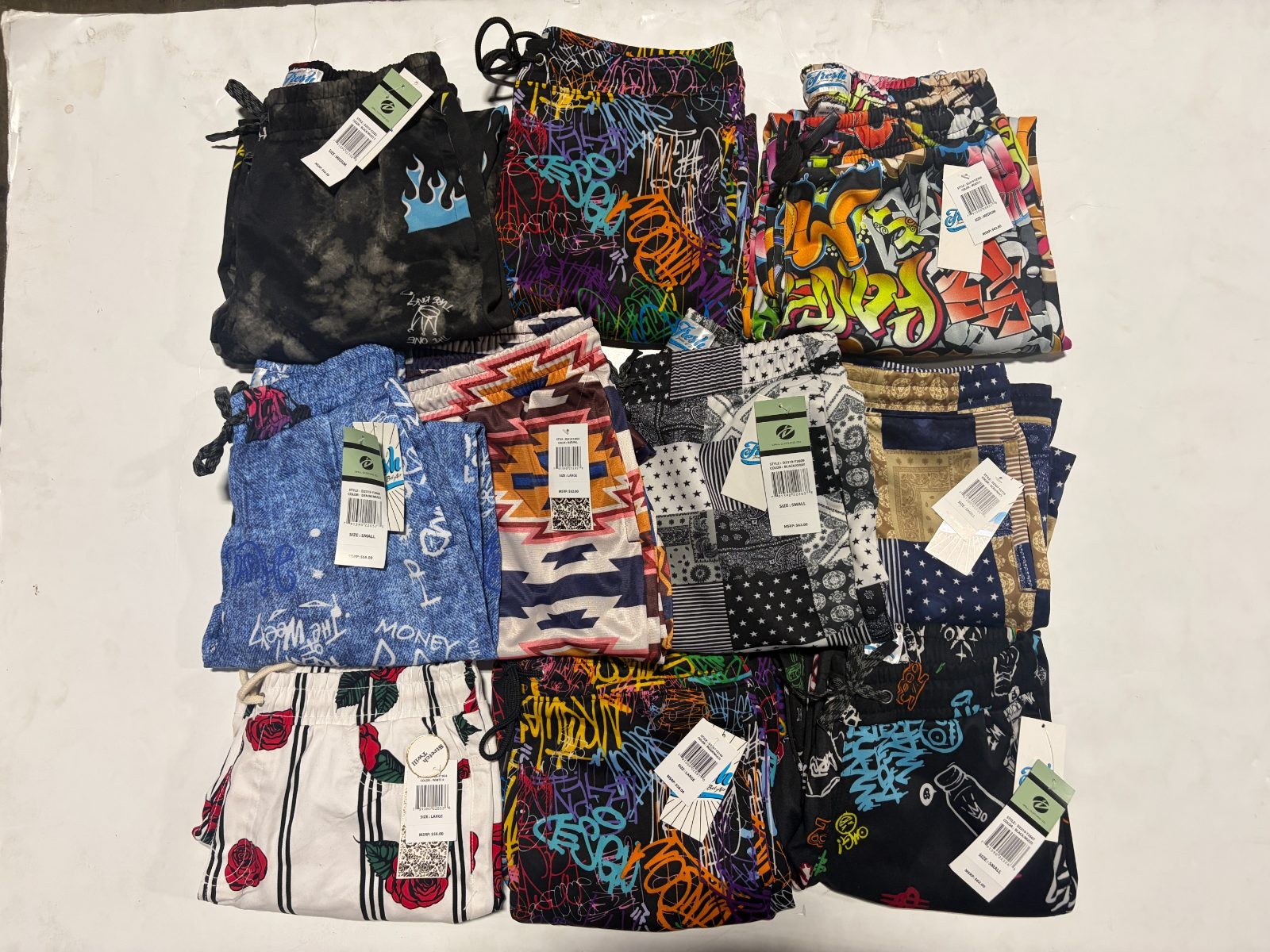 Wholesale Lot of 10 Fresh Prince of Bel Air Mens Joggers/Shorts NWT S-L