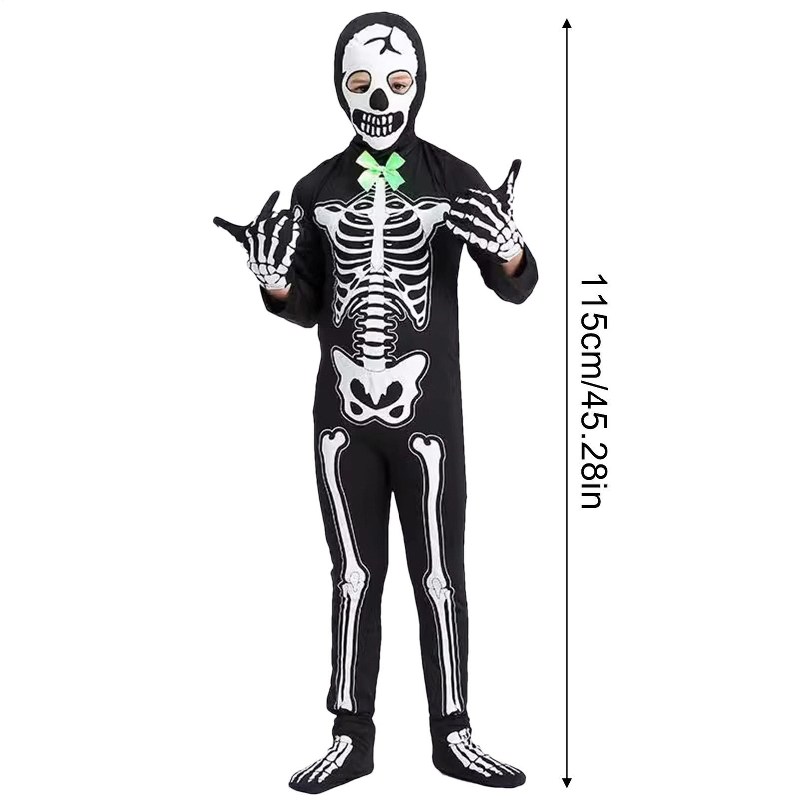 Skeleton Costume Kids Halloween Costume Glow In the Dark Spooky Fancy Clothes