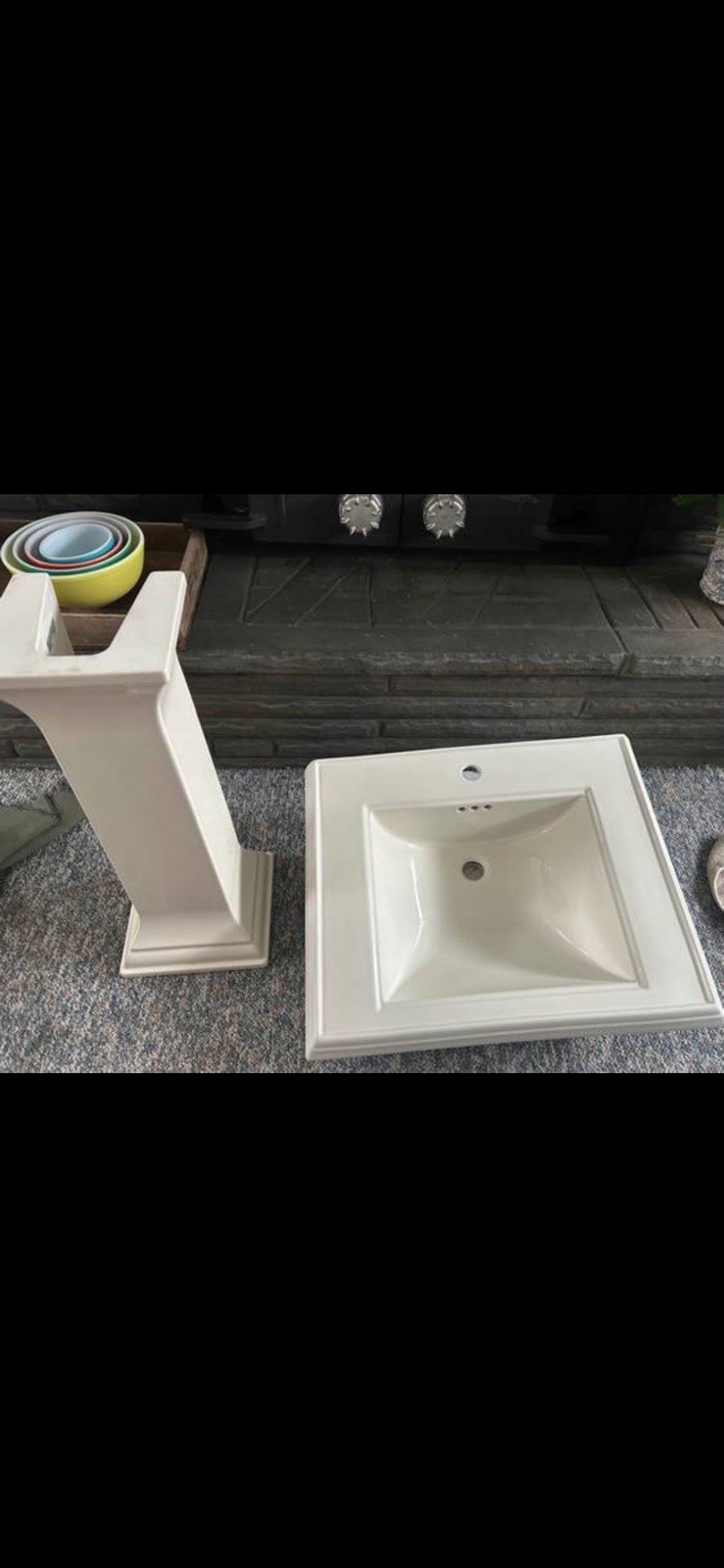 Kohler Memoirs Pedestal Bathroom Sink K-2258-1 Biscuit