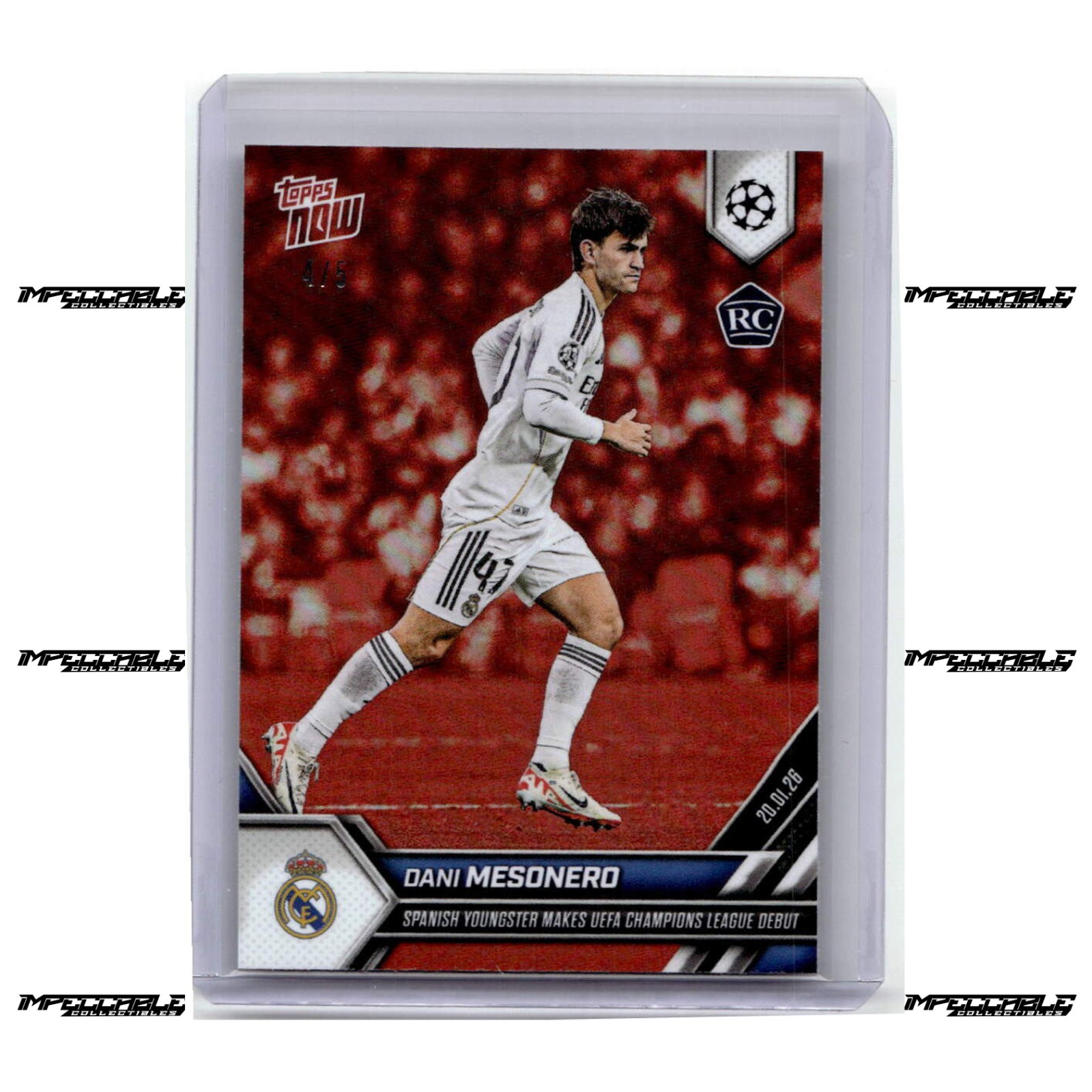 2025-26 Topps Now Premier League - Red #76 Dani Mesonero Rookie 4/5 UCL Debut 2025-26 Topps Now Premier League - Red #76 Dani Mesonero Rookie 4/5 UCL Debut